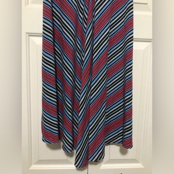 Patagonia Womens M Organic Cotton Halter Asymmetrical Pink Blue Striped Dress - Picture 7 of 8